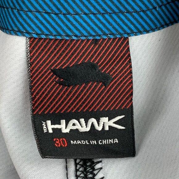 Tony Hawk Board Shorts sz 30 Men's Gray Blue Pattern Lower Pocket New NWT - Picture 5 of 6